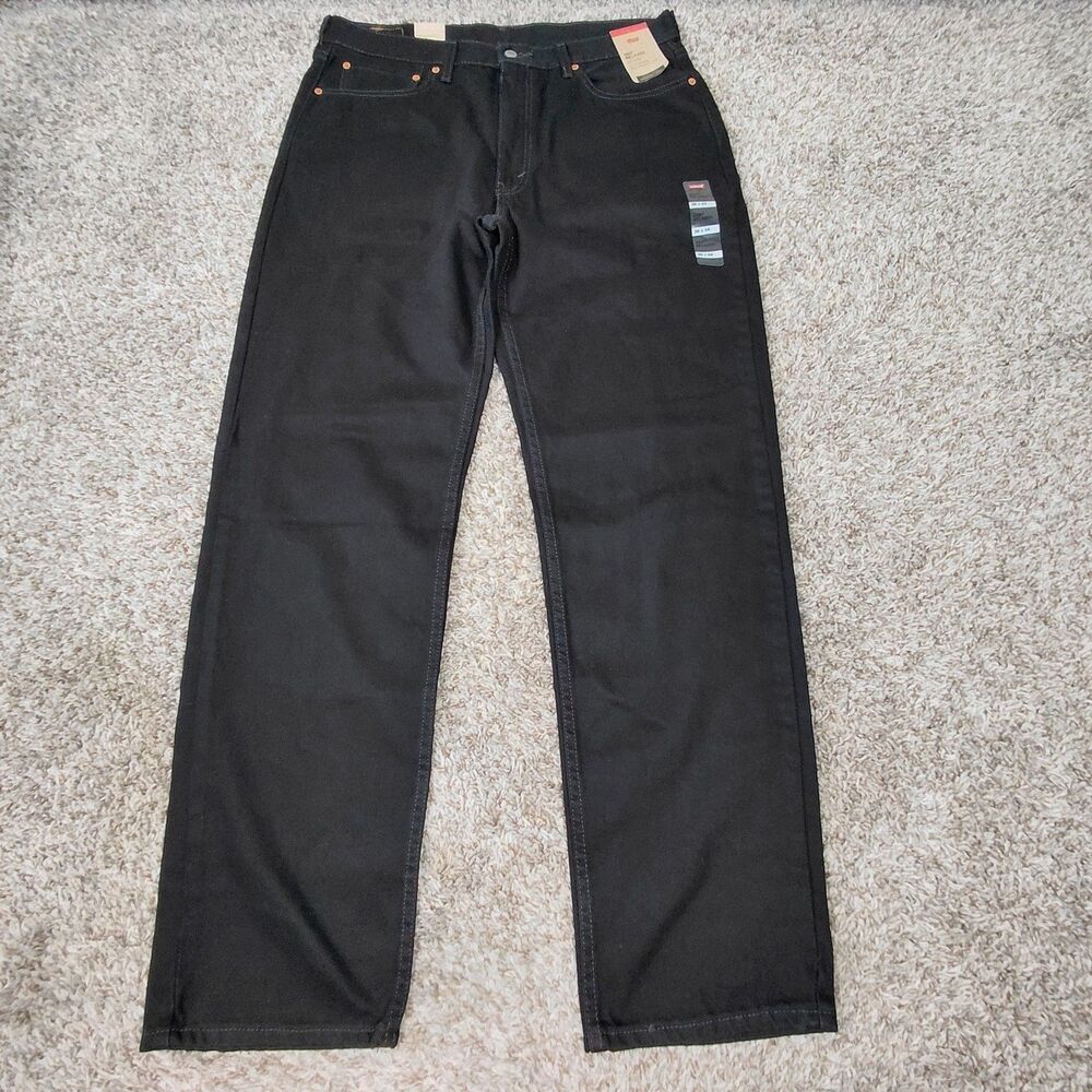 NEW Levis 550 Relaxed Fit Jeans Denim Mens 36x34 Black 100% Cotton